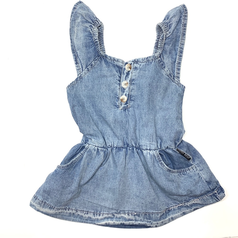 Little Bipsy Denim Flutter Dress